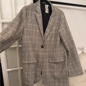 Houndstooth pattern 1 button blazer